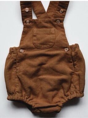 The Simple Folk Corduroy Overall Romper Rust Brown 5-6 NWT